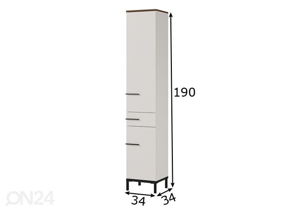 Korkea kylpyhuoneen kaappi PO - 249667 mitat