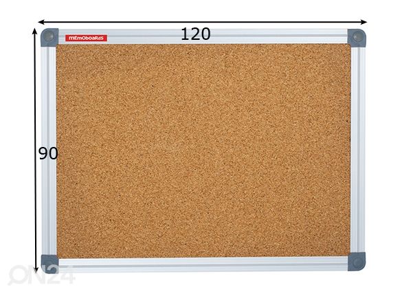 Korkkitaulu memoboards Classic (alum.kehys) 120x90 cm mitat