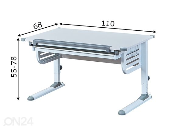 Koulupöytä Skalare, valkoinen mitat