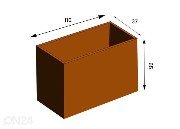 Kukkaruukku Cor-Ten terästä Lilly Modular mitat