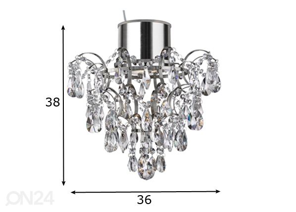 Kylpyhuoneen K5 kristallivalaisin mitat