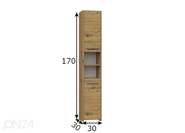 Kylpyhuoneen kaappi Clara 30 cm mitat