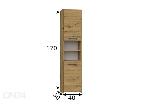 Kylpyhuoneen kaappi Clara 40 cm mitat