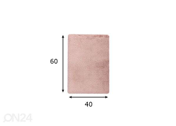 Kylpyhuoneen matto Heaven Powder Pink 40x60 cm mitat