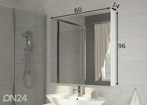 Kylpyhuoneen seinäkaappi 60 cm mitat