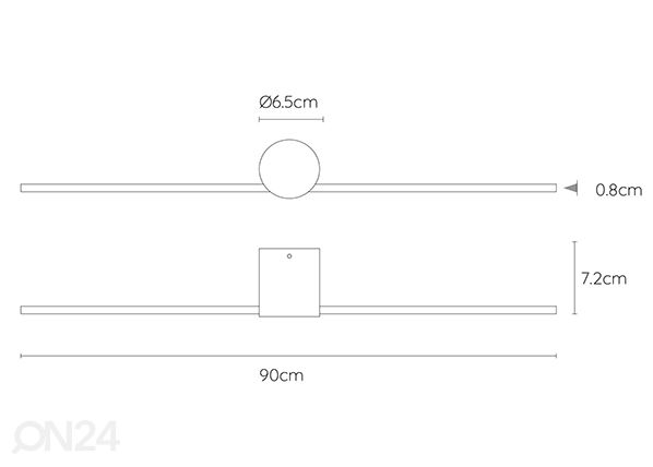 Kylpyhuoneen valaisin Mizar 90 cm mitat