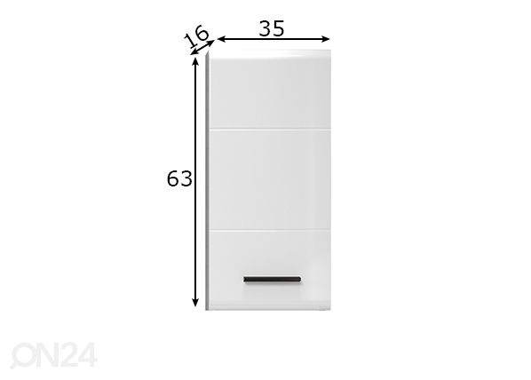 Kylpyhuoneen yläkaappi Riva mitat