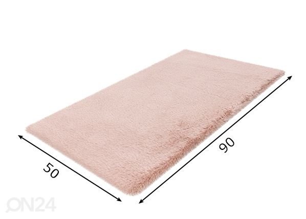 Kylpyhuonematto Heaven Powder Pink 50x90 cm mitat