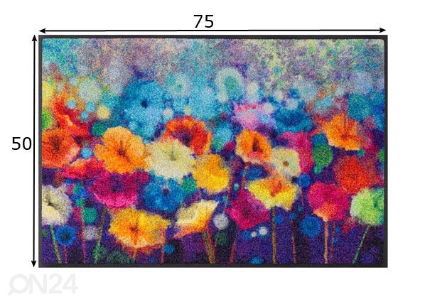 Kynnysmatto Flowerlover 50x75 cm mitat