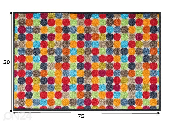 Kynnysmatto Mikado Dots 50x75 cm mitat