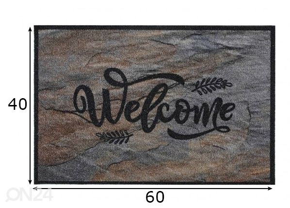 Kynnysmatto Welcome Stone 40x60 cm mitat