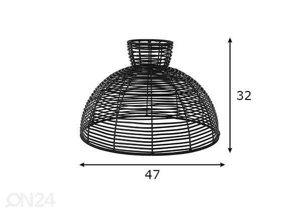 Lampunvarjostin Runde 47 cm mitat