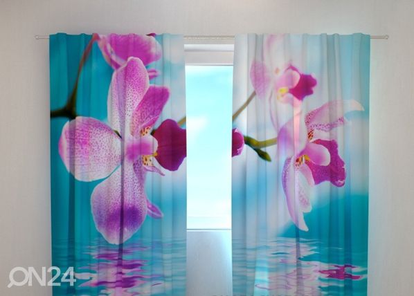 Läpinäkyvä verho SKYBLUE ORCHIDS 240x220 cm