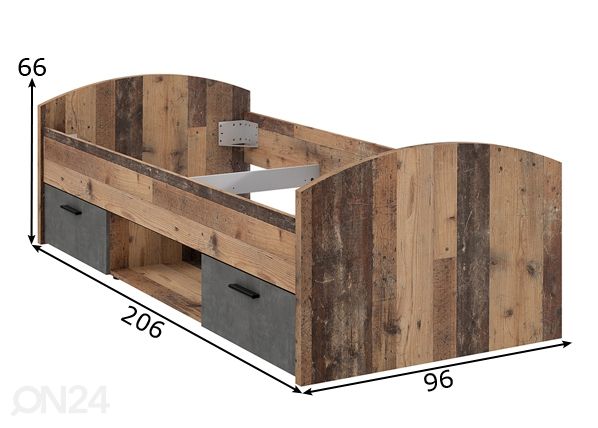 Lasten sänky 90x200 cm mitat