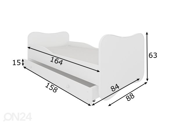 Lasten sänky Gosport 70x140 cm mitat