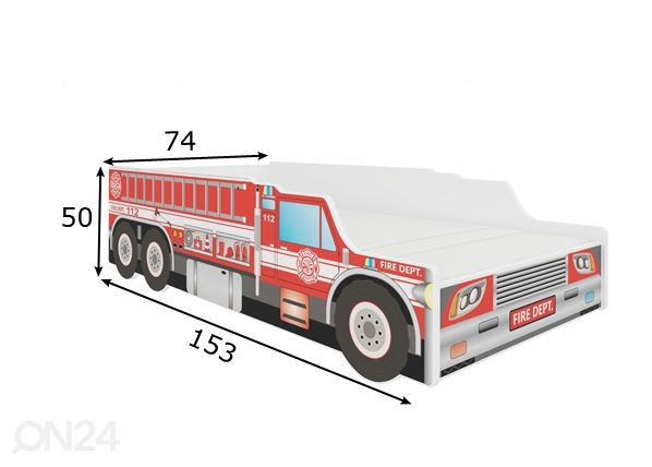 Lasten sänky Kuorma-auto 70x140 cm mitat