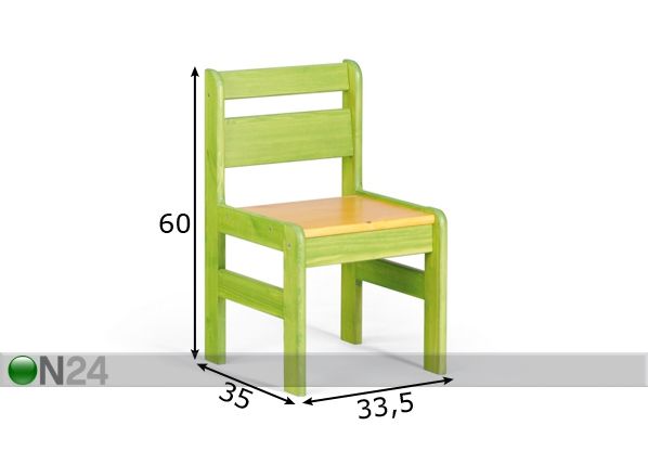Lasten tuoli, mänty mitat