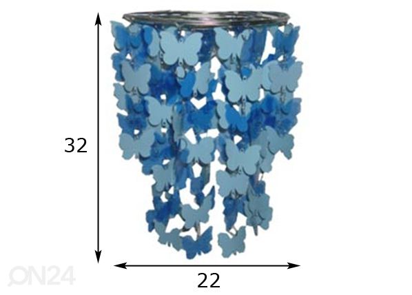 Lastenhuoneen riippuvalaisin Perhoset mitat