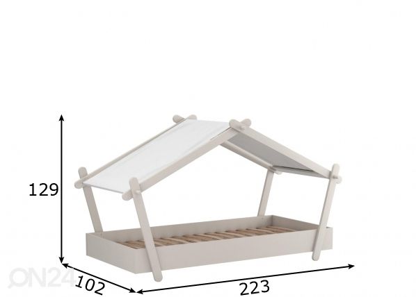 Lastensänky Lodge 90x200 cm mitat