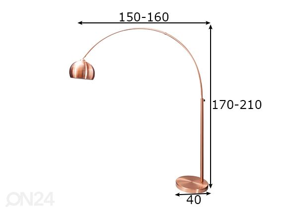 Lattiavalaisin Big Bow mitat