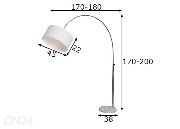 Lattiavalaisin Big Bow mitat