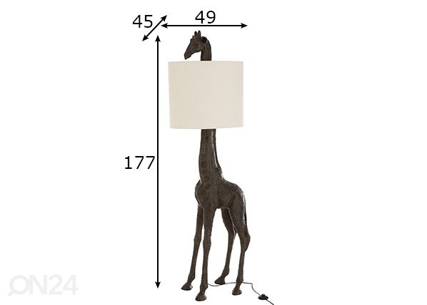 Lattiavalaisin Giraffe mitat