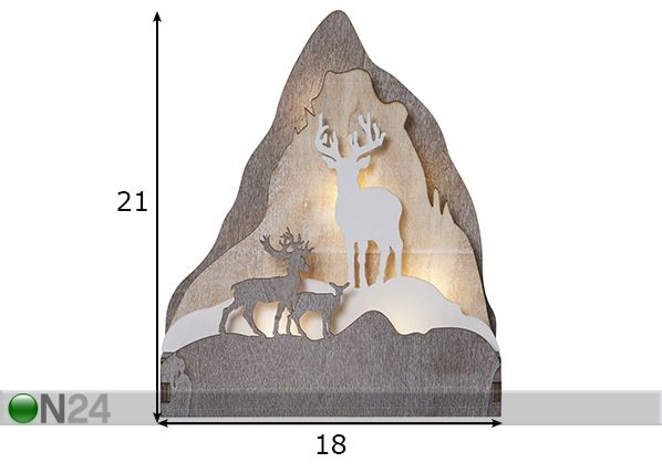 LED joulukoriste FAUNA mitat