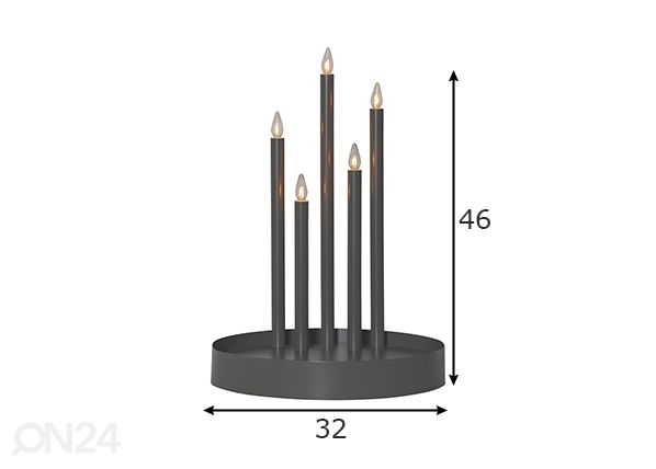 LED-kynttelikkö mitat