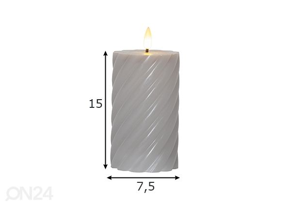 LED-kynttilä Flamme Swirl mitat