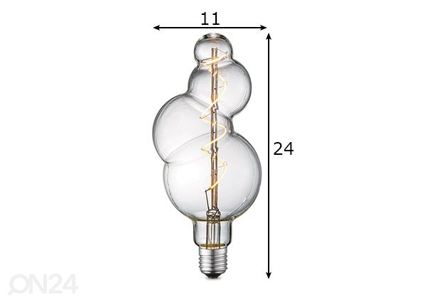 LED-lamppu Bubble, E27, 4W mitat