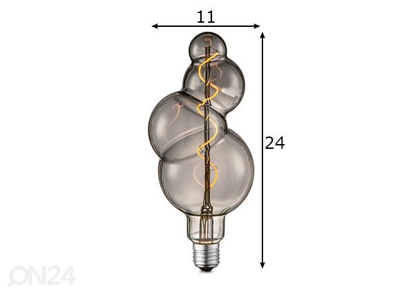 LED-lamppu Bubble, E27, 4W mitat