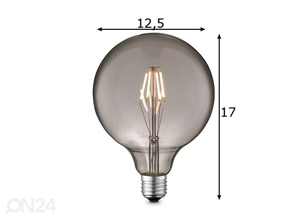 LED lamppu Carbon, E27, 4W mitat