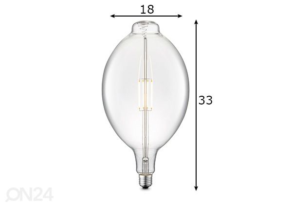LED-lamppu Carbon, E27, 4W mitat