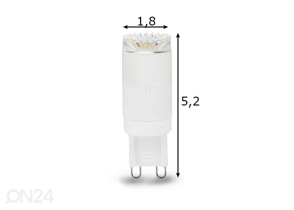 LED-lamppu Cylinder, G9, 2,5W mitat