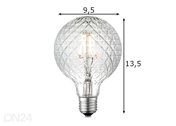 LED-lamppu Deco, E27, 4W mitat