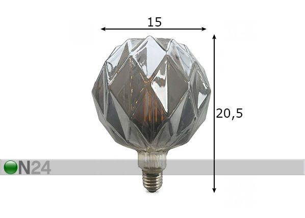 LED-lamppu Deco Smoke, E27, 4W mitat