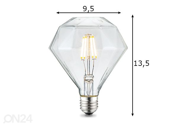 LED-lamppu Diamond, E27, 4W mitat