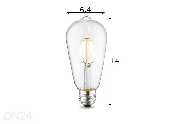 LED-lamppu Drop, E27, 4W mitat