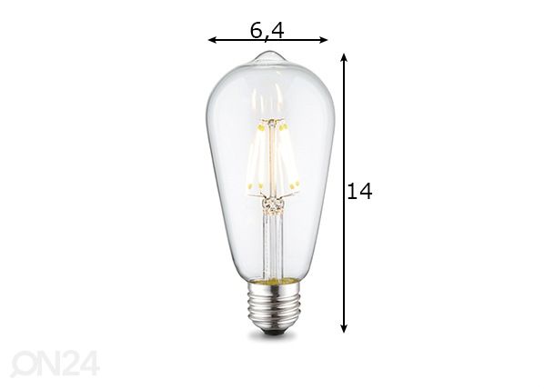 LED-lamppu Drop, E27, 6W mitat