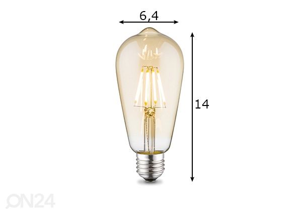 LED-lamppu Drop, E27, 6W mitat