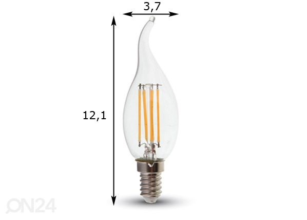 LED-lamppu E14 40W (3 kpl) mitat