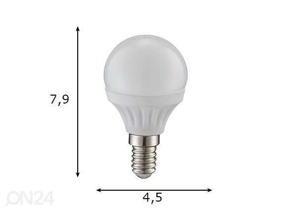 LED lamppu E14 5 W, 4 kpl mitat