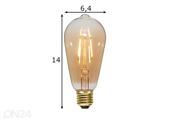 LED -lamppu E27, 0,75 W mitat