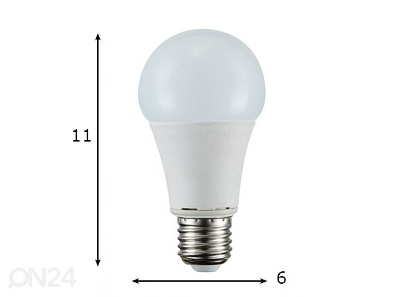 LED lamppu E27 10 W, 5 kpl mitat