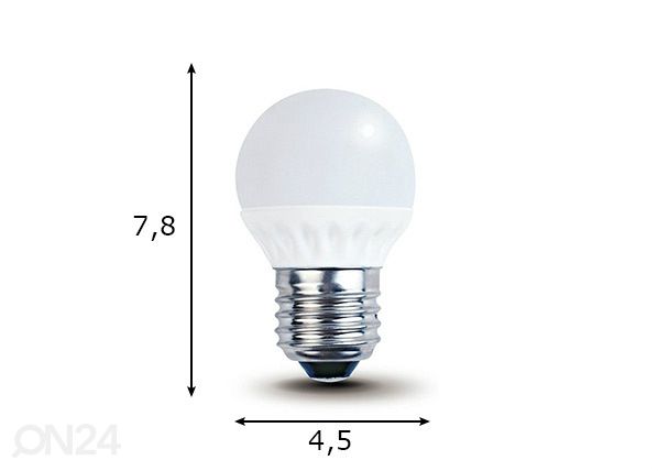 LED lamppu E27 5 W, 4 kpl mitat