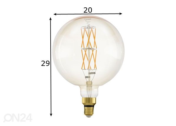 LED lamppu E27 8 W mitat