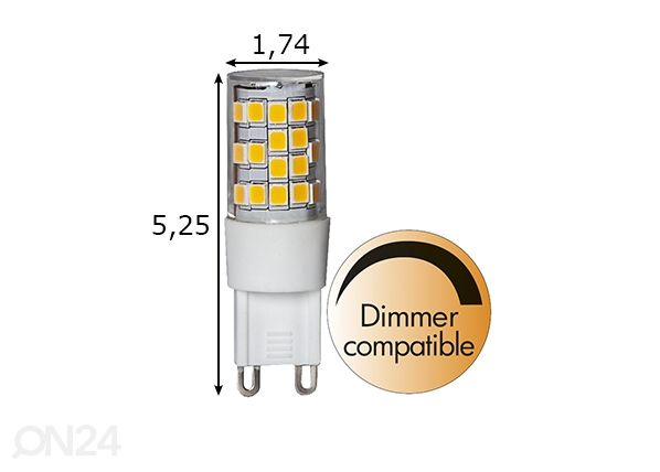 LED-lamppu G9 3,6 W mitat