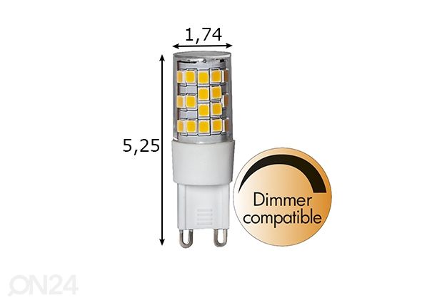 LED-lamppu G9 3,8 W mitat