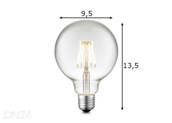 LED lamppu Globe, E27, 4W mitat
