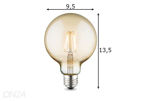 LED-lamppu Globe, E27, 4W mitat